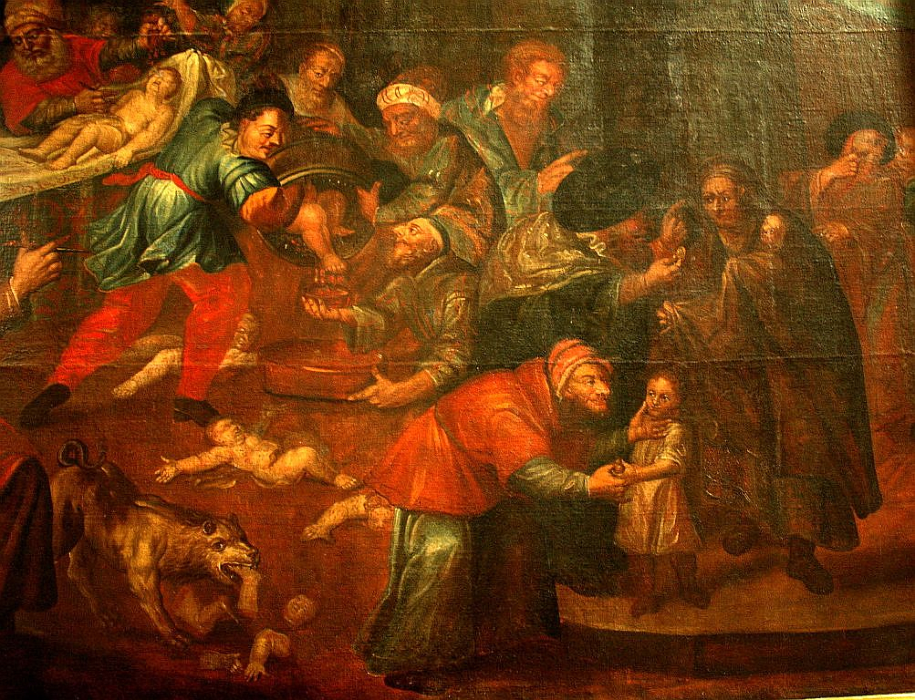 Blood libel painting in cathedral, Sandomierz. (Wikimedia Commons)